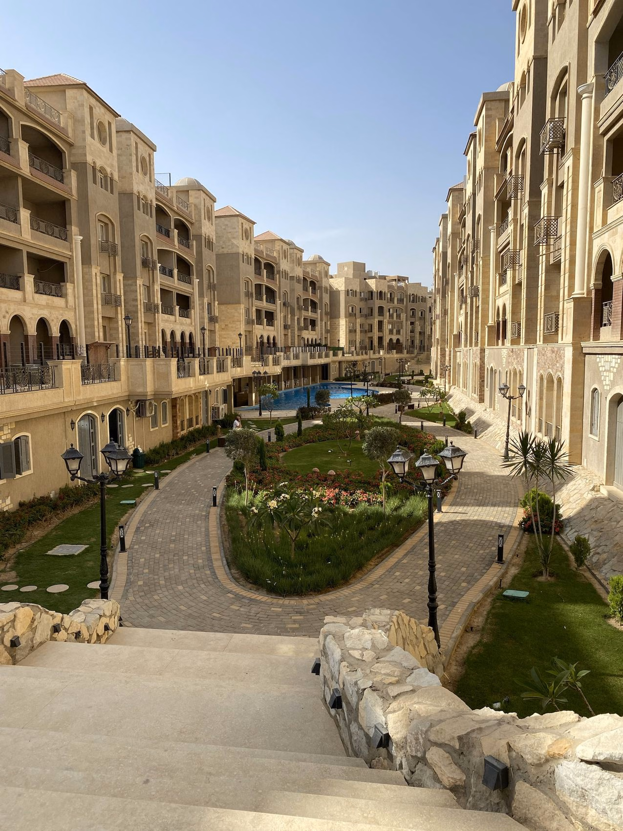 Rock Vera Compound buildings and landscaped courtyard