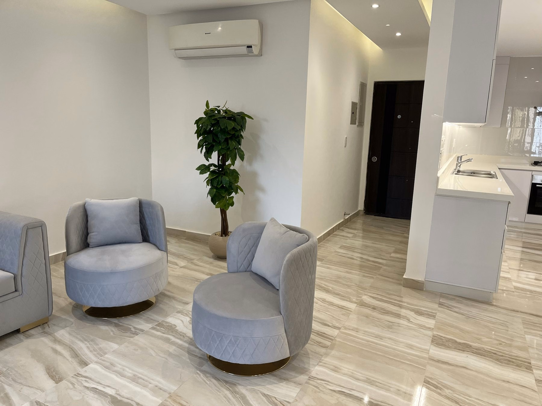 Additional seating detail in the living area